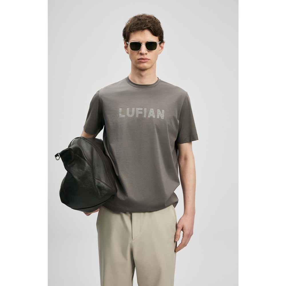 Lufian 111020280 Oscar Modern Grafik T- Shirt Tişört Erkek Tişort