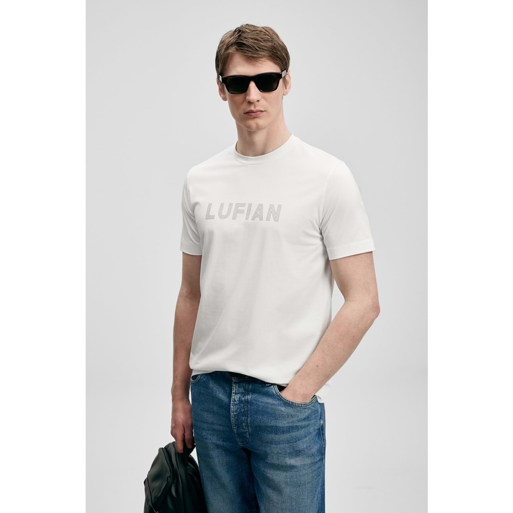Lufian 111020280 Oscar Modern Grafik T- Shirt Tişört Erkek Tişort