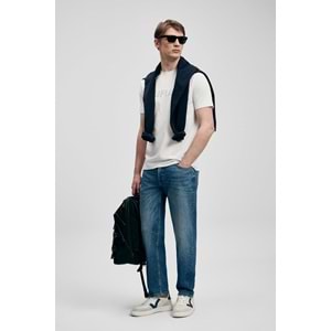 Lufian 111020280 Oscar Modern Grafik T- Shirt Tişört Erkek Tişort