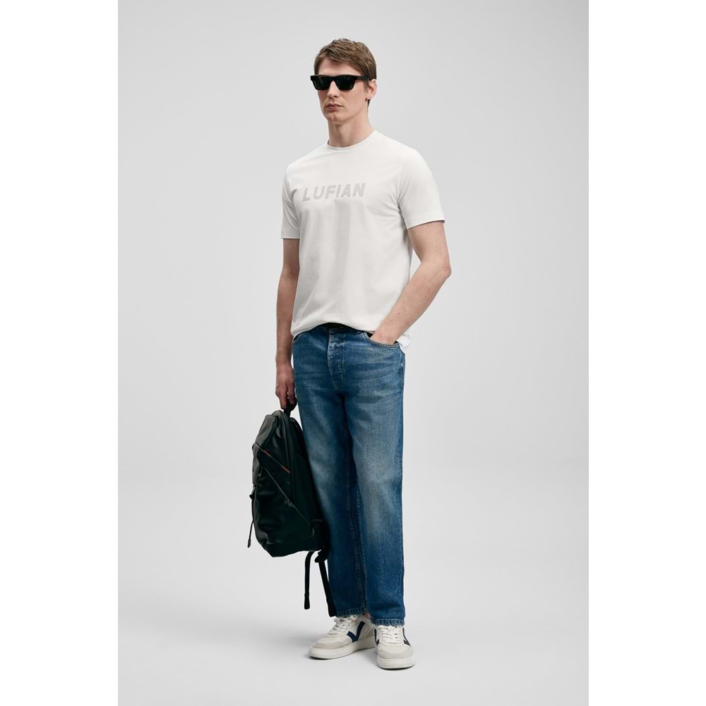 Lufian 111020280 Oscar Modern Grafik T- Shirt Tişört Erkek Tişort
