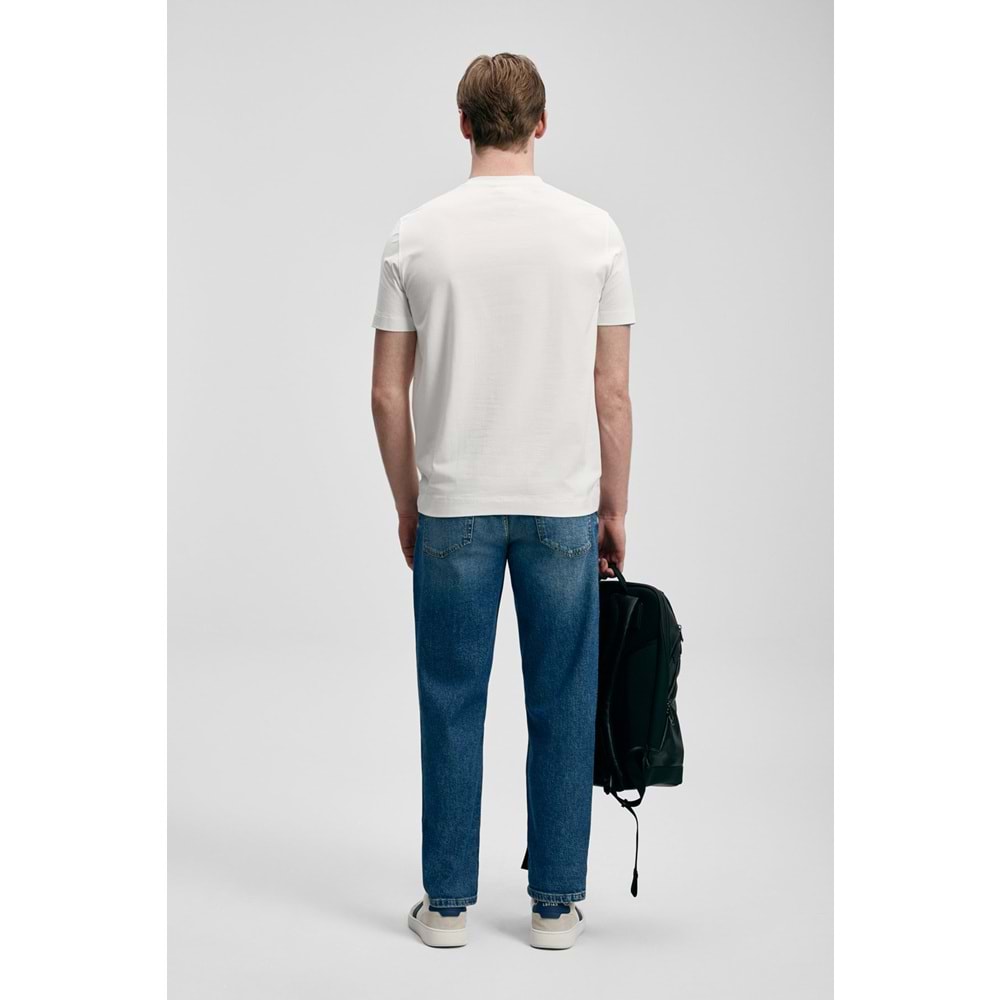 Lufian 111020280 Oscar Modern Grafik T- Shirt Tişört Erkek Tişort