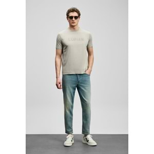 Lufian 111020280 Oscar Modern Grafik T- Shirt Tişört Erkek Tişort