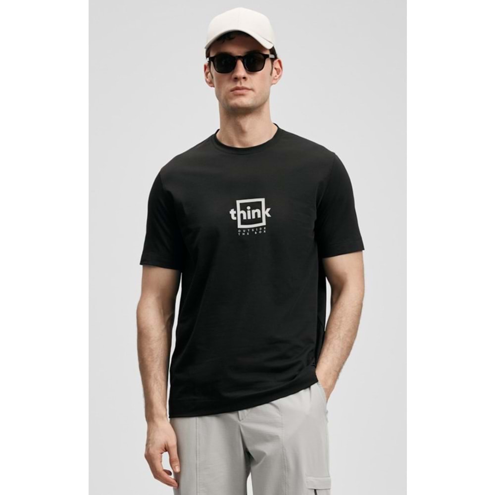 Lufian 111020310 Thınk Modern Grafik T- Shirt Tişört Erkek Tişort