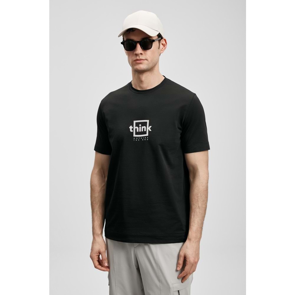 Lufian 111020310 Thınk Modern Grafik T- Shirt Tişört Erkek Tişort