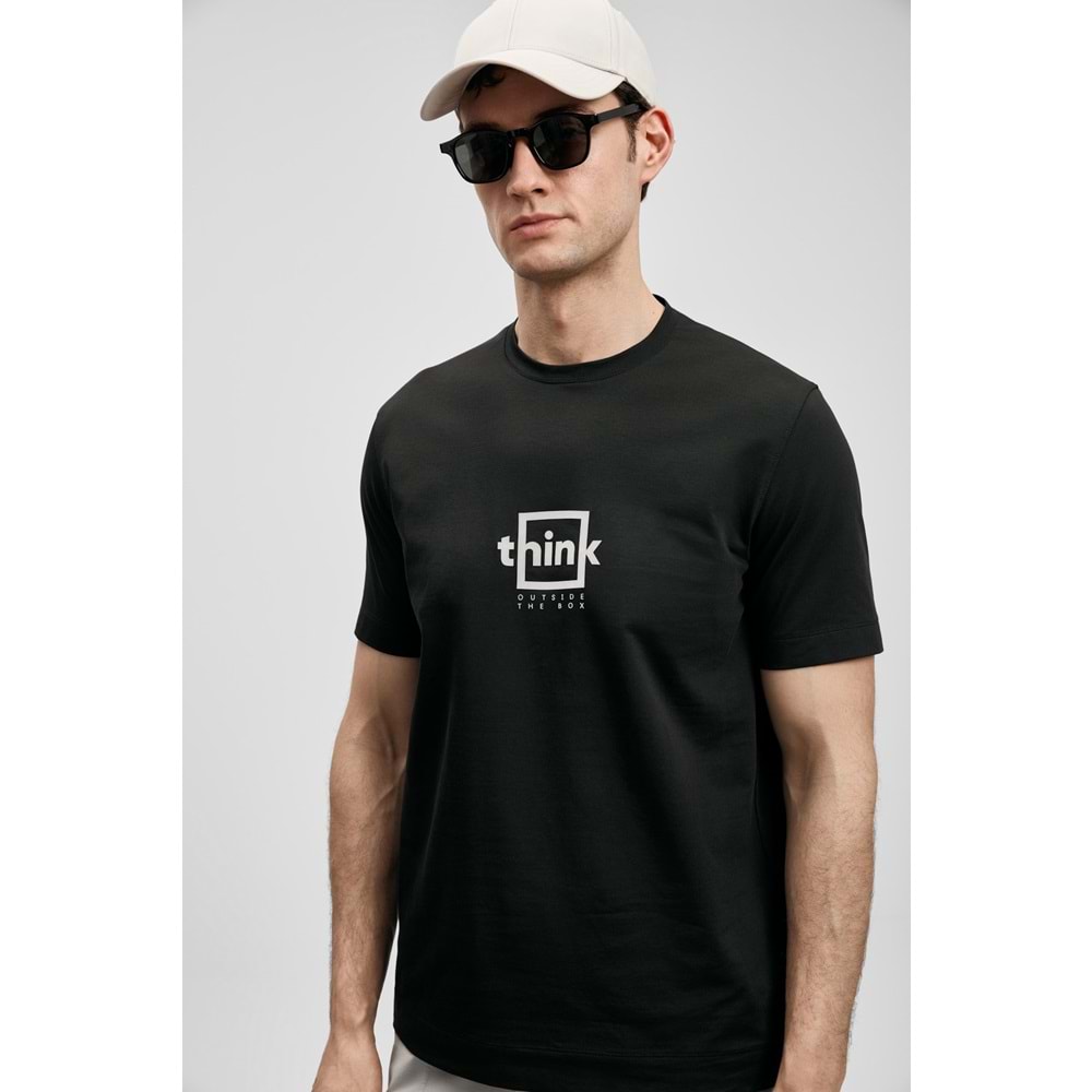 Lufian 111020310 Thınk Modern Grafik T- Shirt Tişört Erkek Tişort