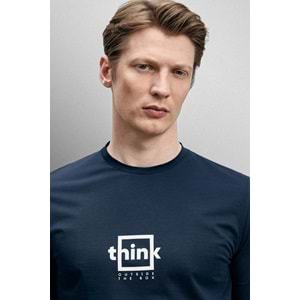 Lufian 111020310 Thınk Modern Grafik T- Shirt Tişört Erkek Tişort