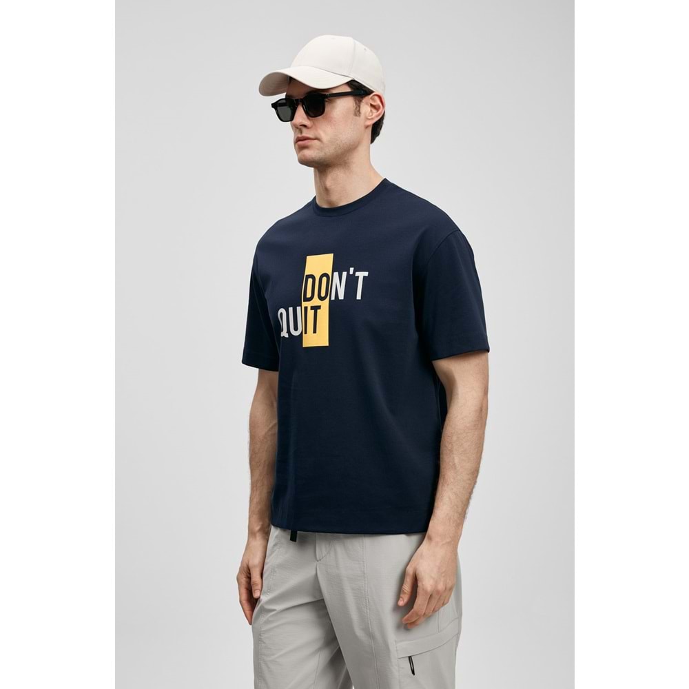 Lufian 111020285 Carl Modern Grafik T- Shirt Tişört Erkek Tişort