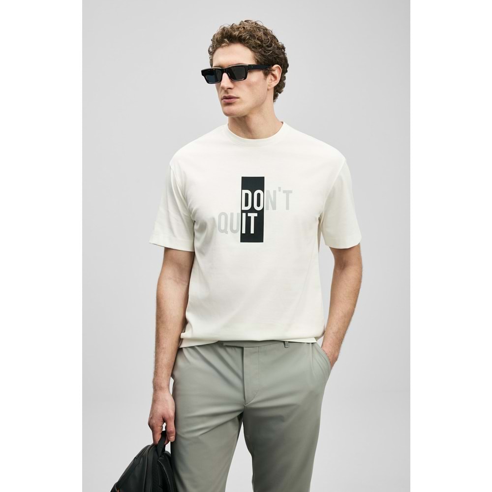 Lufian 111020285 Carl Modern Grafik T- Shirt Tişört Erkek Tişort