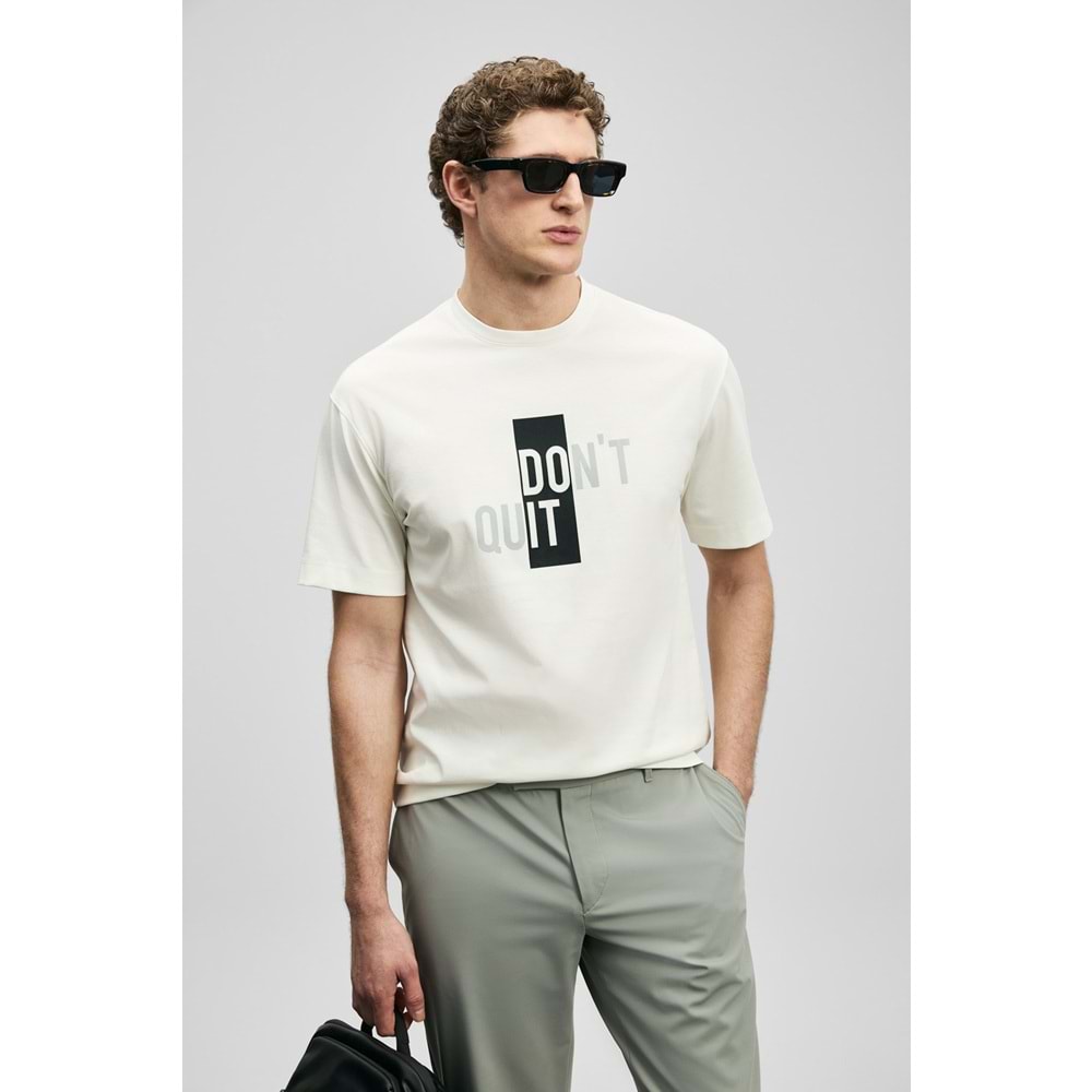 Lufian 111020285 Carl Modern Grafik T- Shirt Tişört Erkek Tişort