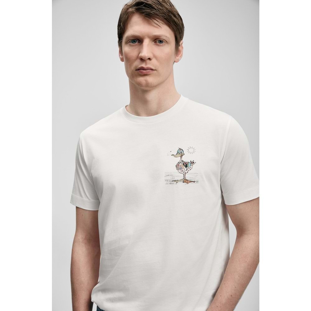 Lufian 111020313 Fınx Modern Grafik T- Shirt Erkek Tişort