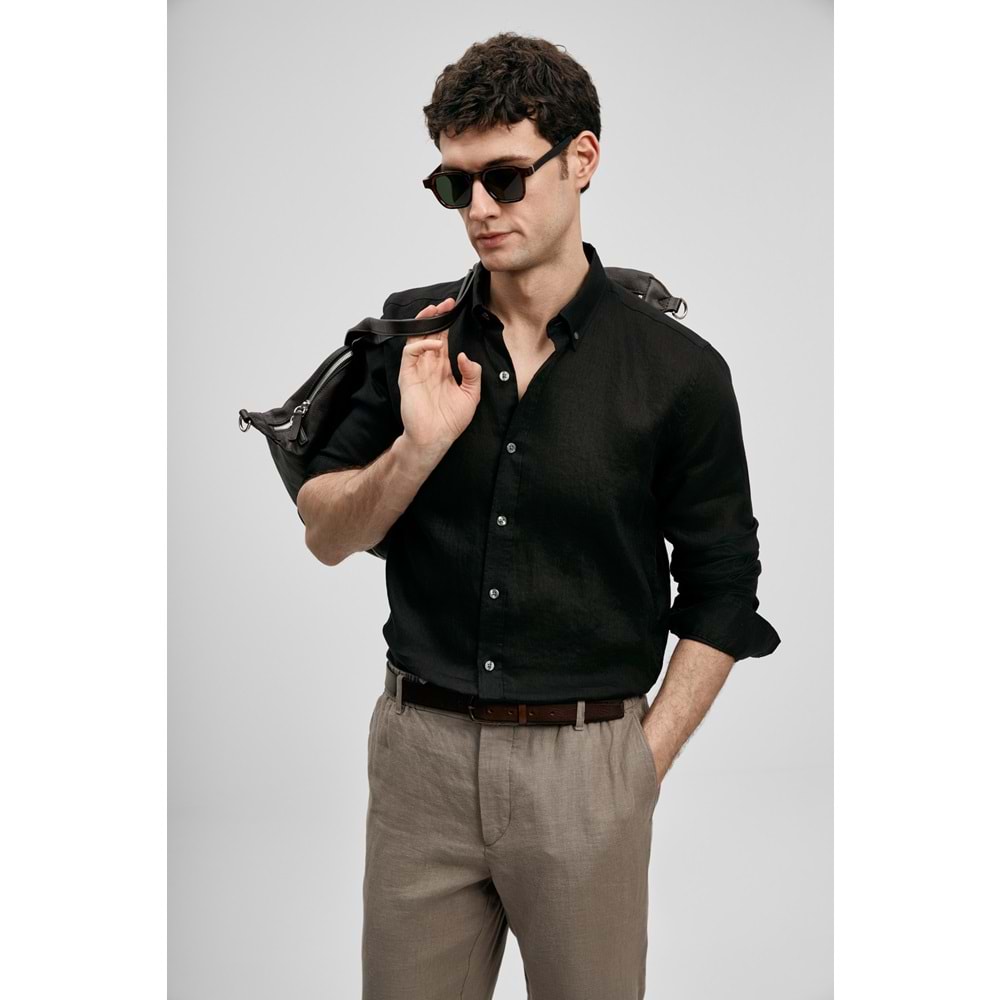 Lufian 111010654 Pitaya Erkek Keten Gömlek Comfort Fit Erkek Gömlek