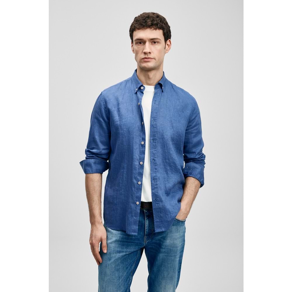 Lufian 111010654 Pitaya Erkek Keten Gömlek Comfort Fit Erkek Gömlek