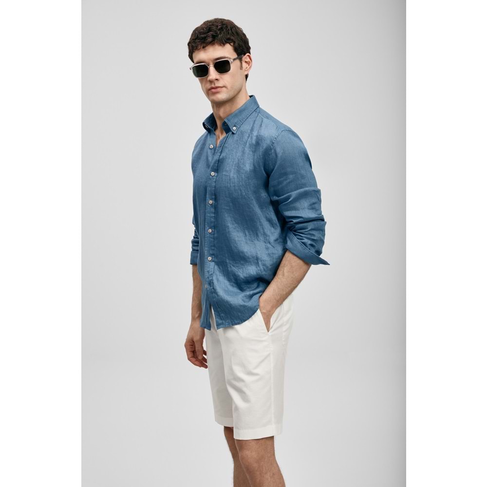 Lufian 111010654 Pitaya Erkek Keten Gömlek Comfort Fit Erkek Gömlek