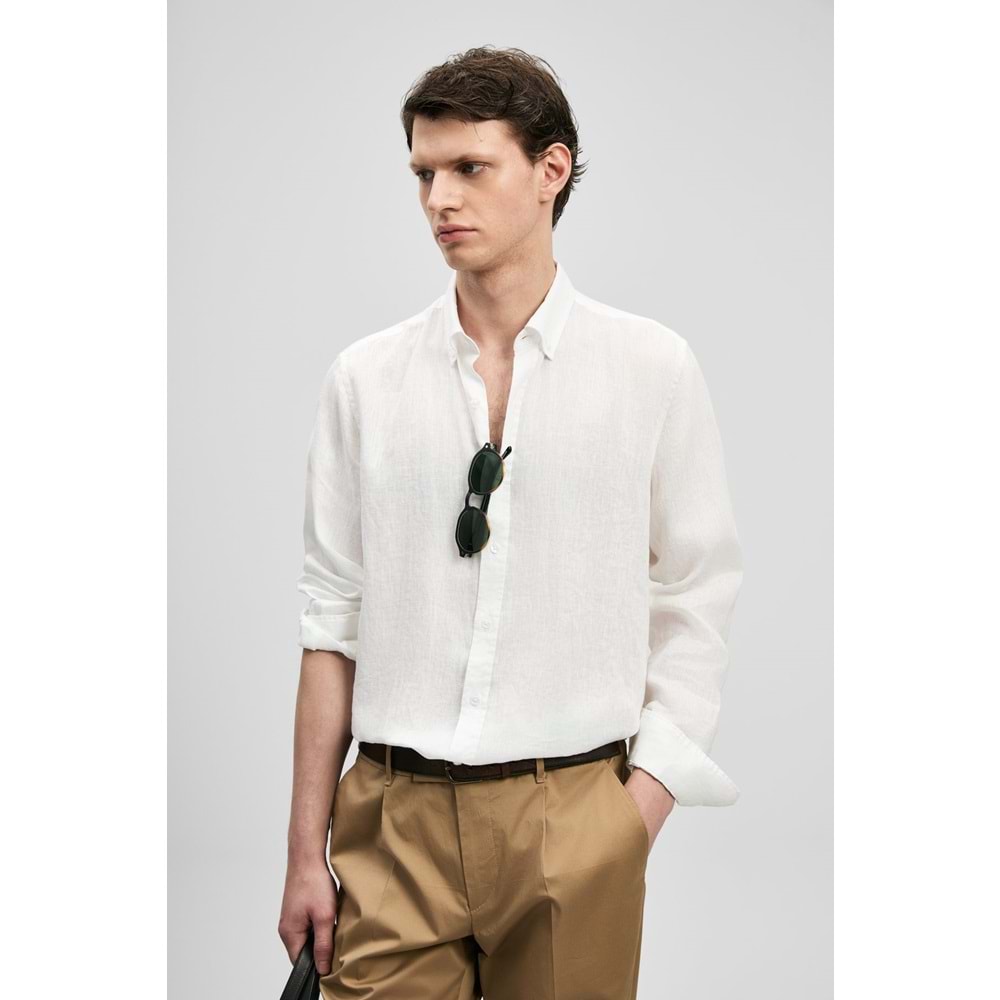 Lufian 111010654 Pitaya Erkek Keten Gömlek Comfort Fit Erkek Gömlek