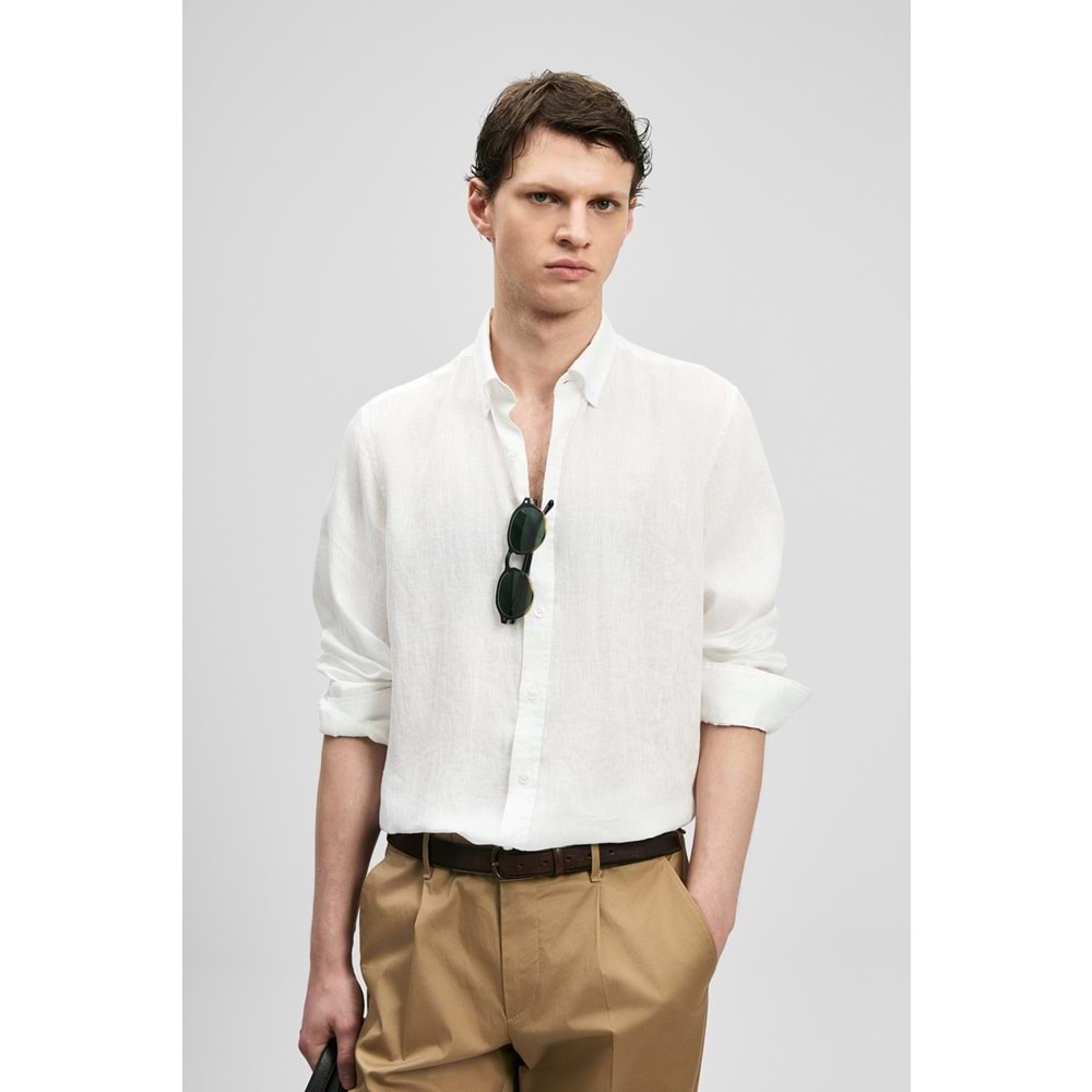 Lufian 111010654 Pitaya Erkek Keten Gömlek Comfort Fit Erkek Gömlek