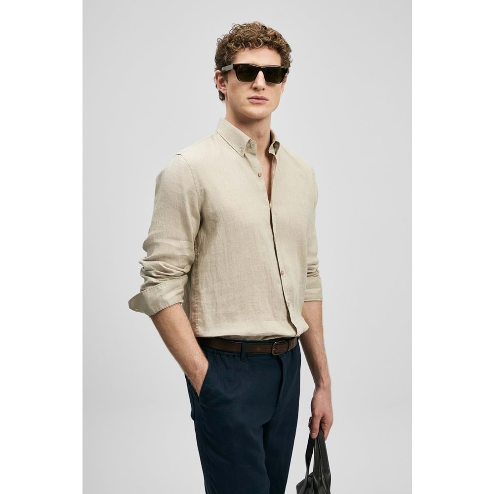 Lufian 111010654 Pitaya Erkek Keten Gömlek Comfort Fit Erkek Gömlek