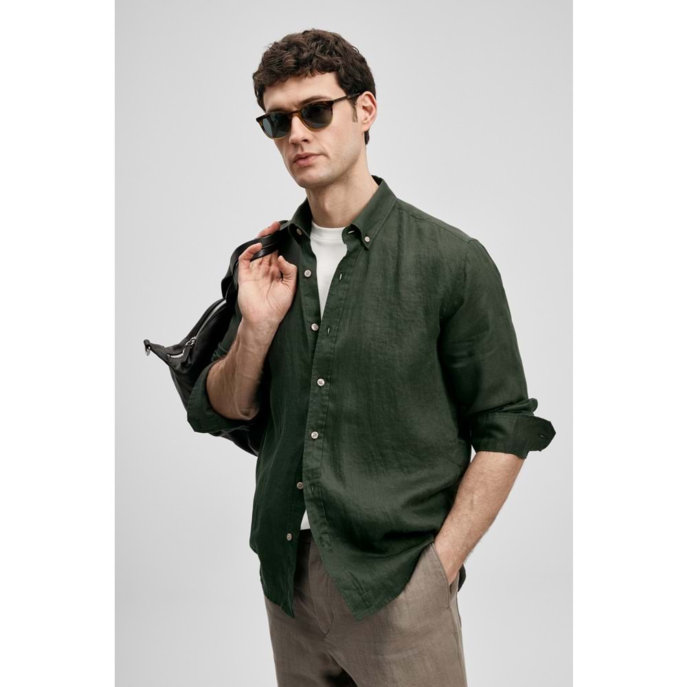 Lufian 111010654 Pitaya Erkek Keten Gömlek Comfort Fit Erkek Gömlek