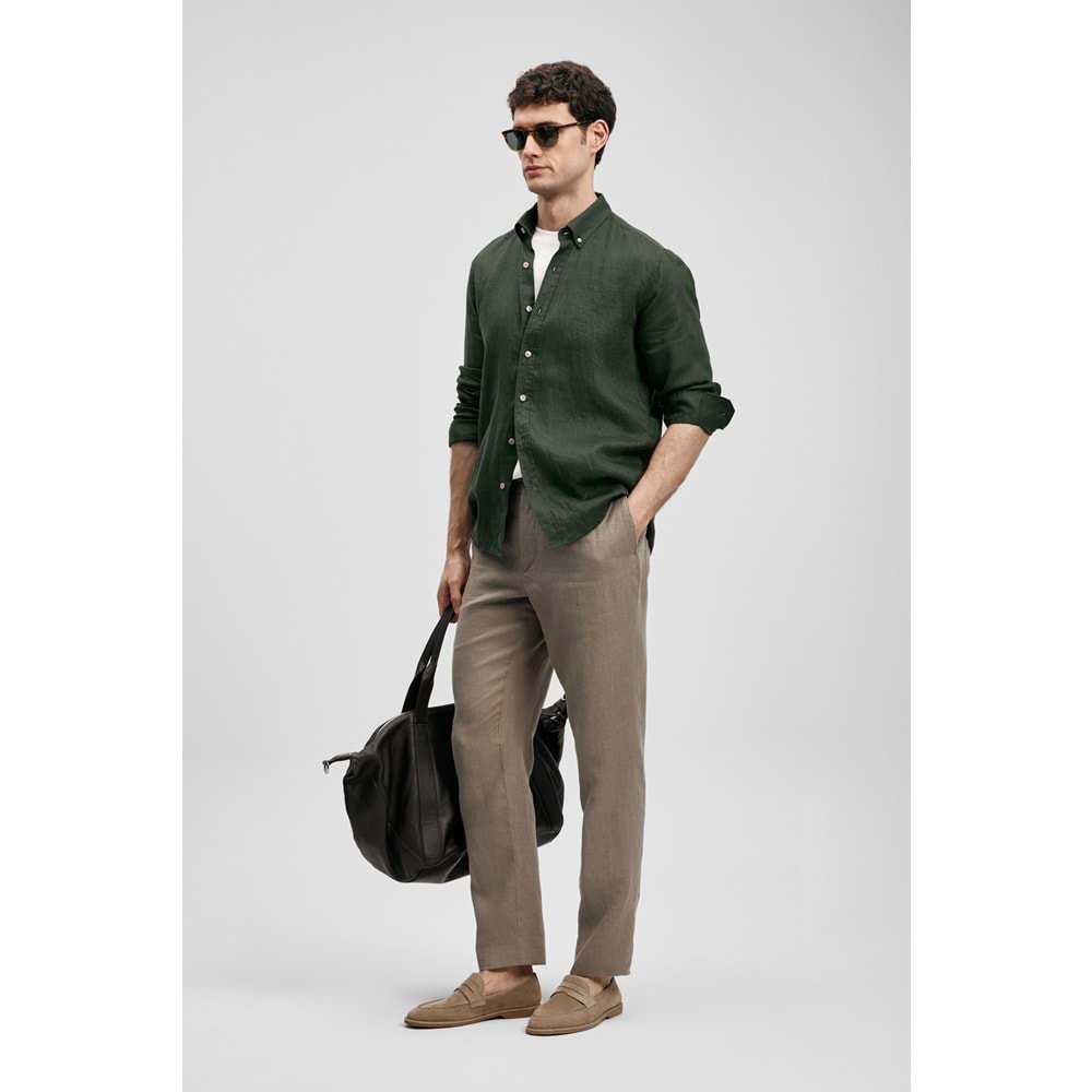 Lufian 111010654 Pitaya Erkek Keten Gömlek Comfort Fit Erkek Gömlek