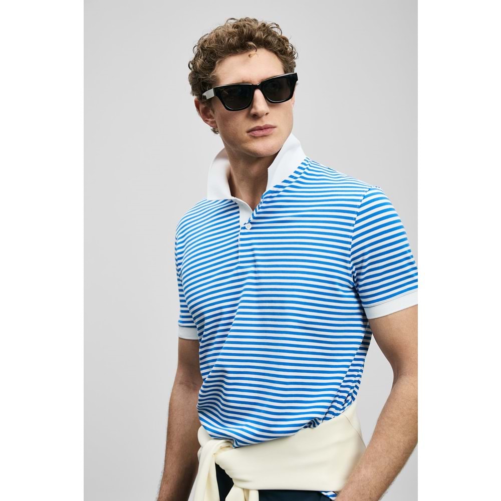 Lufian 111040248 Landon Smart Polo Yaka Tişört Erkek Tişort