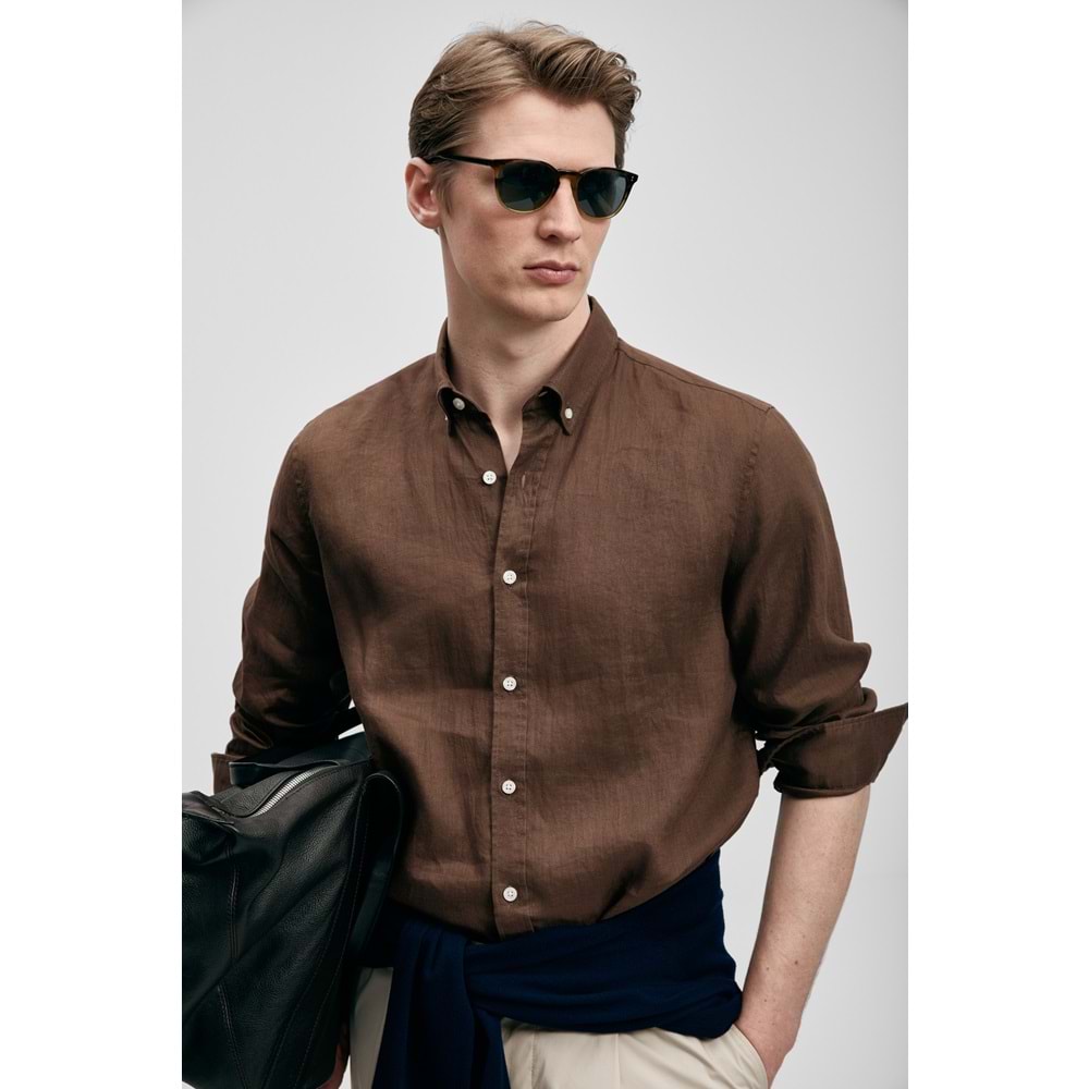 Lufian 111010654 Pitaya Erkek Keten Gömlek Comfort Fit Erkek Gömlek