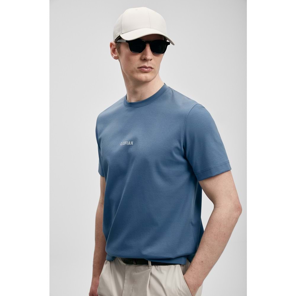 Lufian 111020322 Marcus Modern Grafik T- Shirt Tişört Erkek Tişort