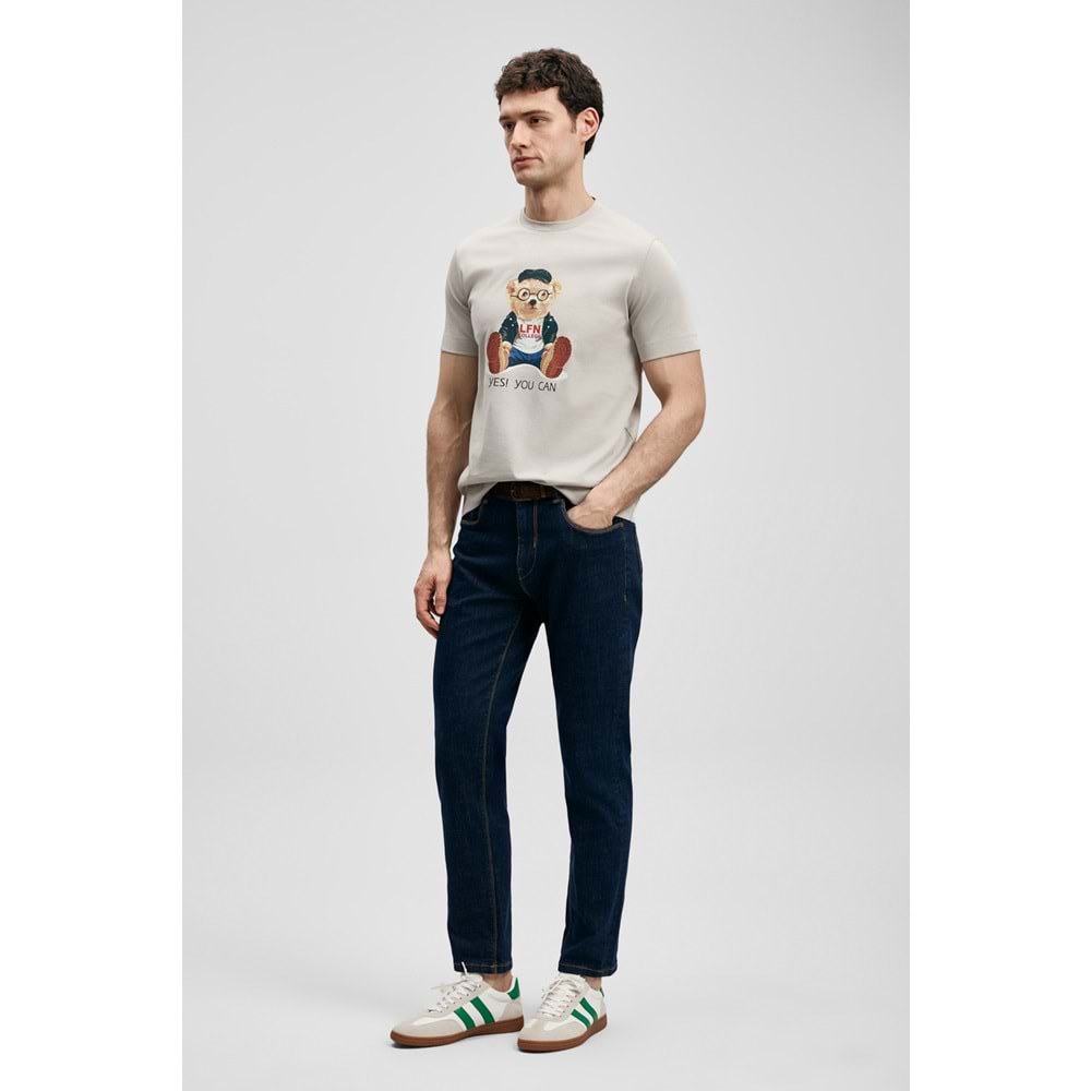 Lufian 111020305 Teddy Modern Grafik T- Shirt Erkek T-Shirt