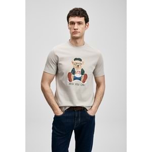 Lufian 111020305 Teddy Modern Grafik T- Shirt Erkek T-Shirt
