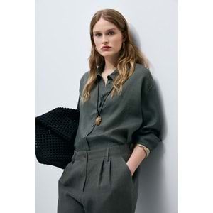 Lufian 121010016 Barrı Keten Gömlek Kadın Gömlek