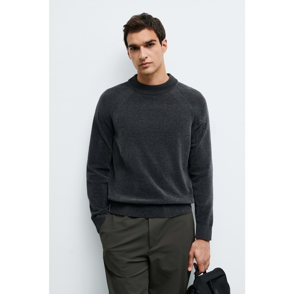 Lufian 112090184 Darvın Şönil Bisiklet Yaka Triko Kazak Erkek Sweatshirt