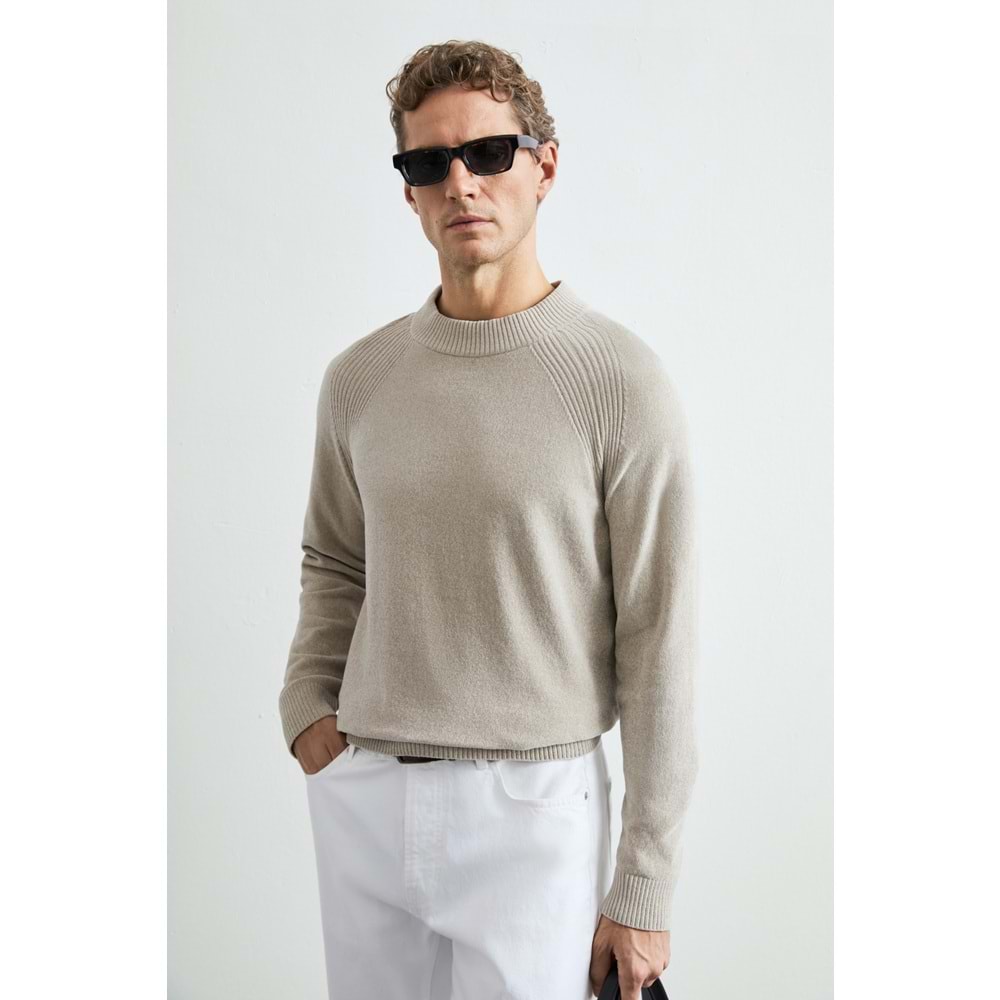 Lufian 112090184 Darvın Şönil Bisiklet Yaka Triko Kazak Erkek Sweatshirt