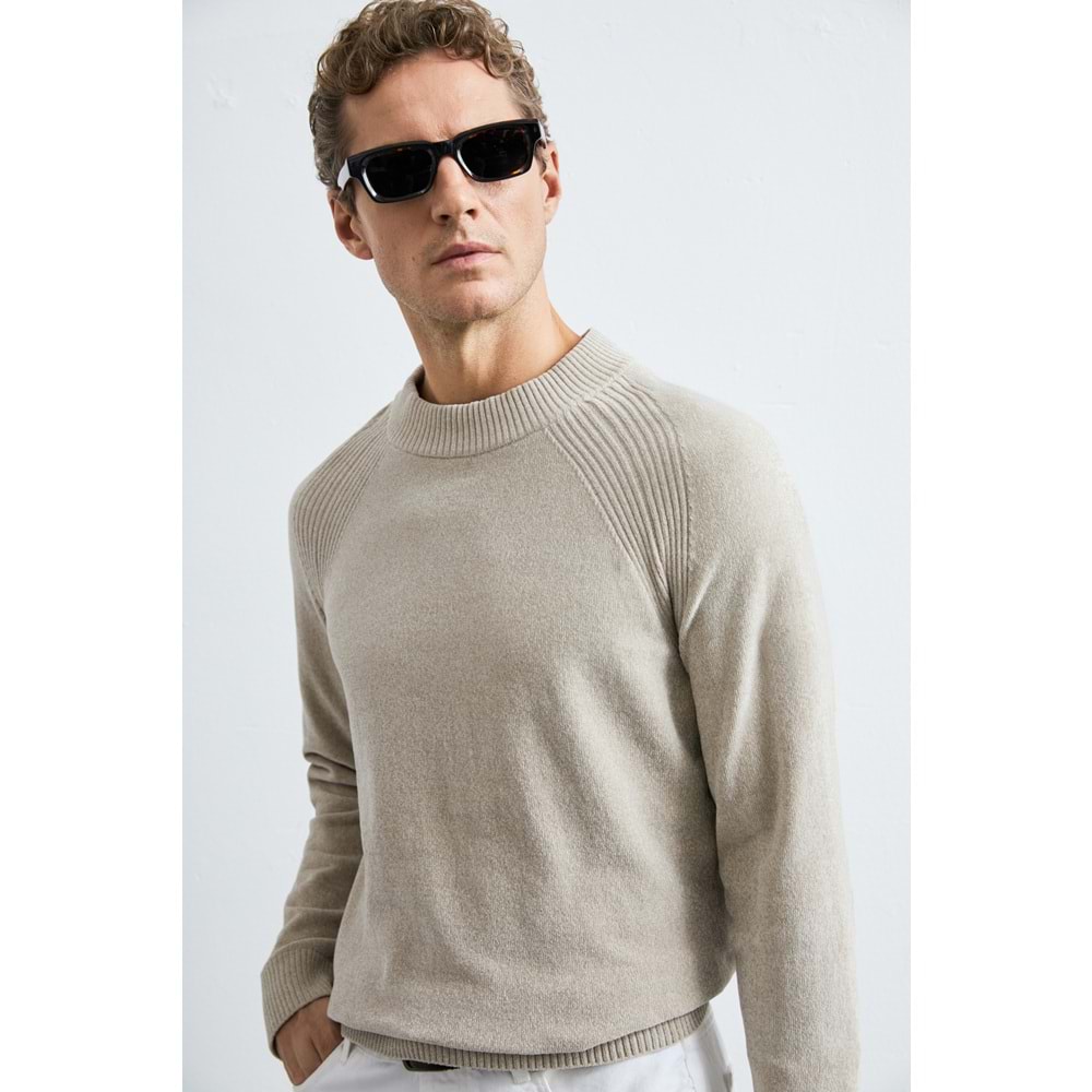 Lufian 112090184 Darvın Şönil Bisiklet Yaka Triko Kazak Erkek Sweatshirt