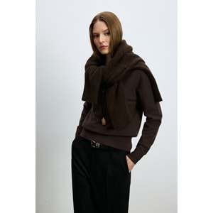 Lufian 122090048 Laura Yün Karışımlı Polo Yaka Triko Kazak Kadın Sweatshirt