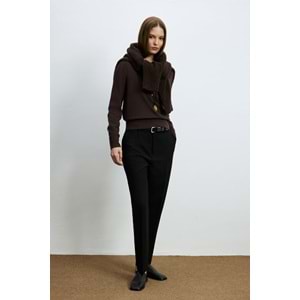 Lufian 122090048 Laura Yün Karışımlı Polo Yaka Triko Kazak Kadın Sweatshirt