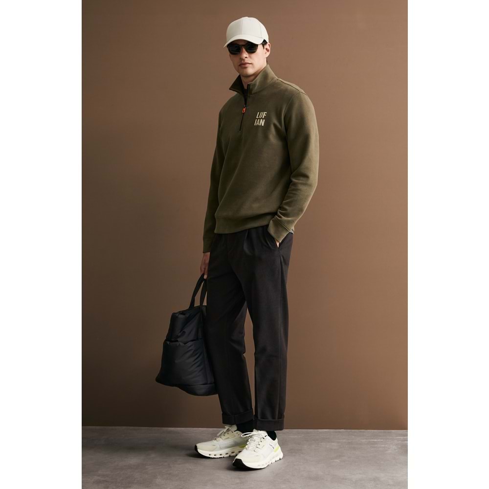 Lufian 112030213 Chase Yarım Fermuarlı Kapüşonlu Erkek Sweatshirt
