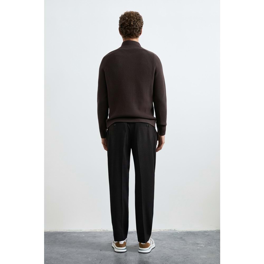 Lufian 112090200 Gabı Pamuk Karışımlı Fermuarlı Dik Yaka Triko Kazak Yarım Fermuarlı Erkek Sweatshirt