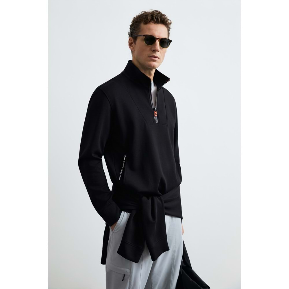 Lufian 112030206 Wyatt Yarım Fermuarlı Erkek Sweatshirt