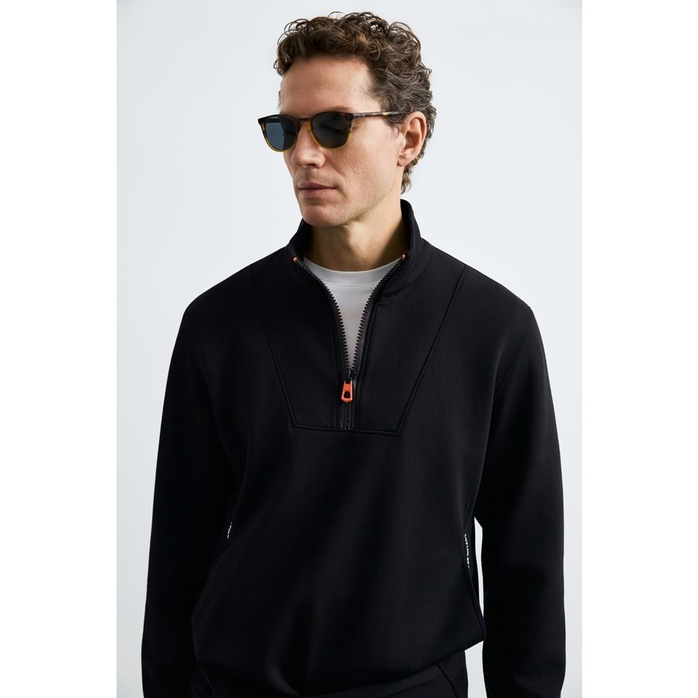 Lufian 112030206 Wyatt Yarım Fermuarlı Erkek Sweatshirt