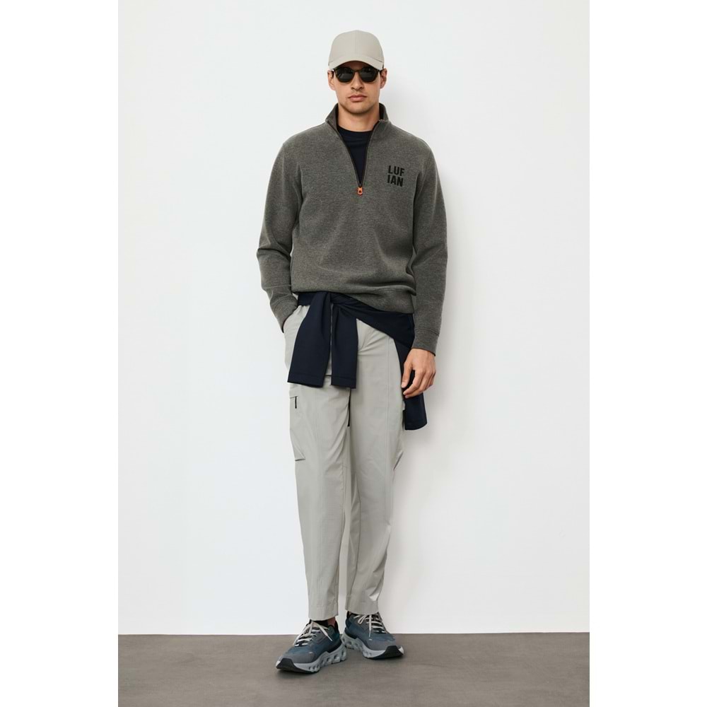 Lufian 112030213 Chase Yarım Fermuarlı Kapüşonlu Erkek Sweatshirt
