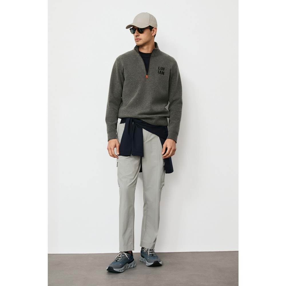 Lufian 112030213 Chase Yarım Fermuarlı Kapüşonlu Erkek Sweatshirt