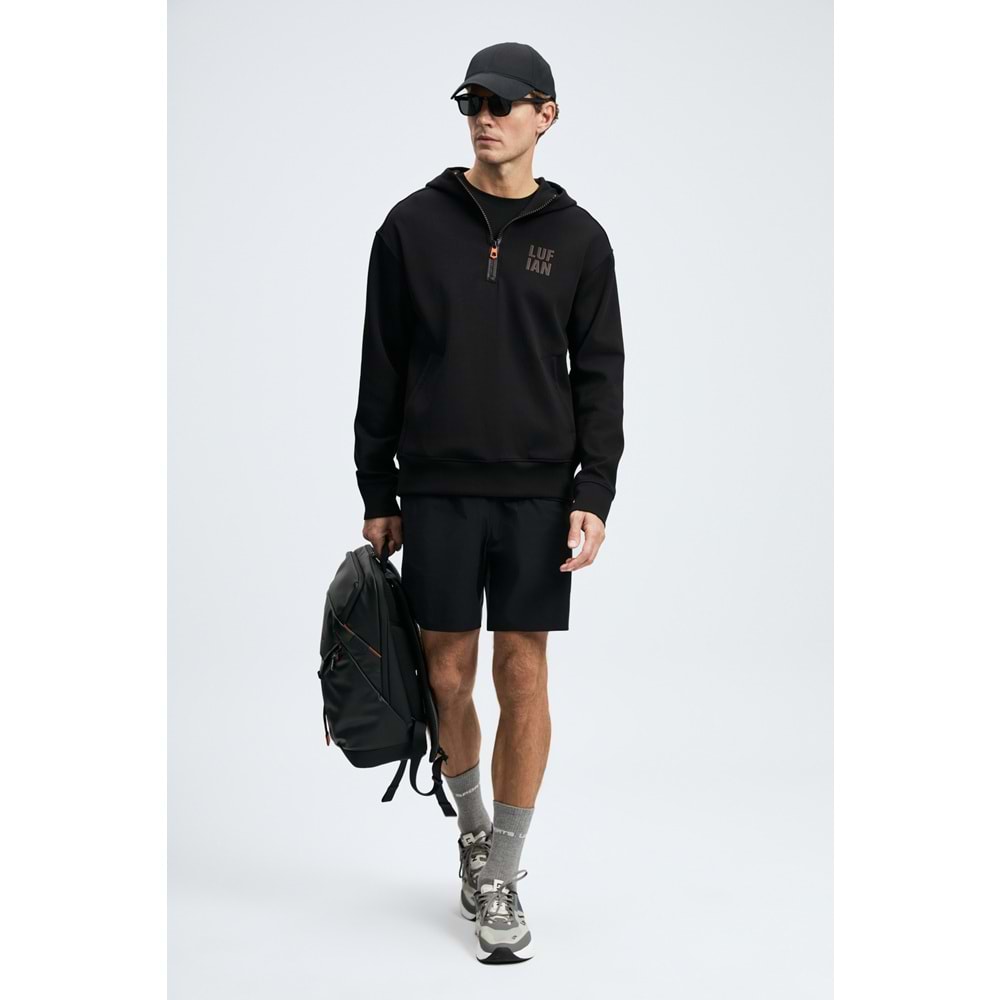 Lufian 112030216 Grayson Yarım Fermuarlı Kapüşonlu Erkek Sweatshirt