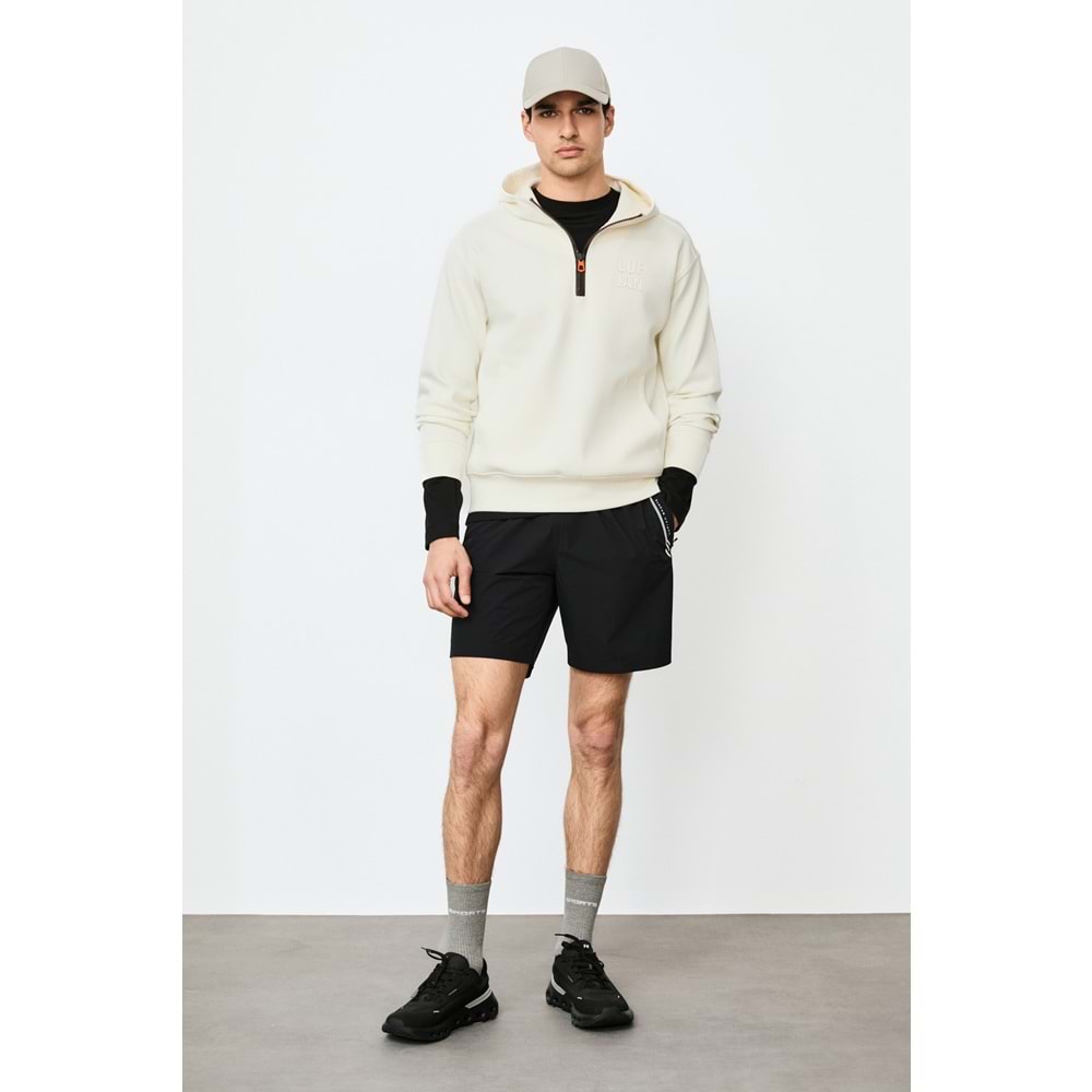 Lufian 112030216 Grayson Yarım Fermuarlı Kapüşonlu Erkek Sweatshirt