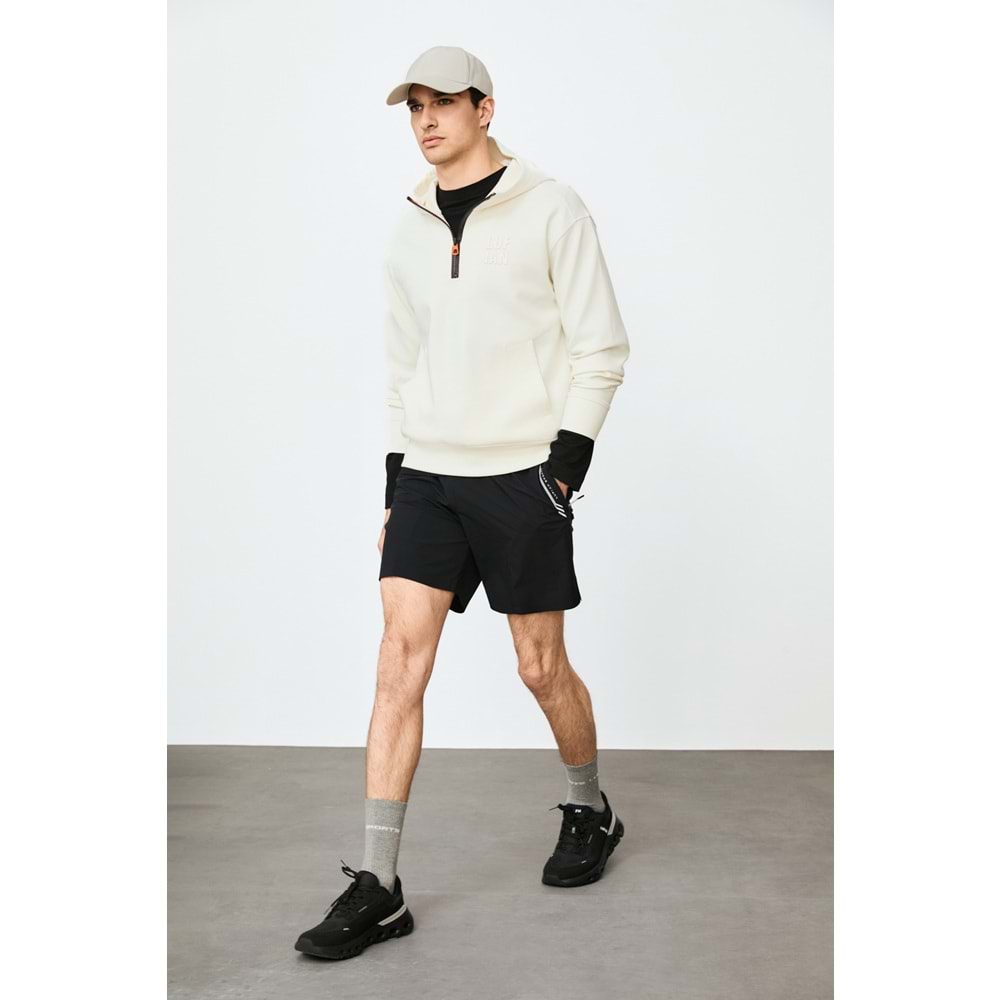 Lufian 112030216 Grayson Yarım Fermuarlı Kapüşonlu Erkek Sweatshirt