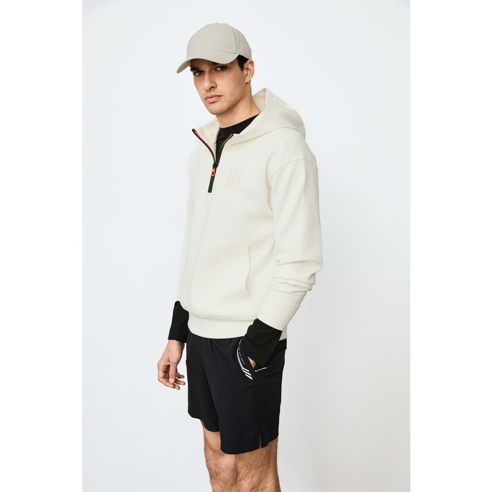 Lufian 112030216 Grayson Yarım Fermuarlı Kapüşonlu Erkek Sweatshirt