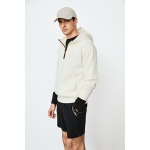 Lufian 112030216 Grayson Yarım Fermuarlı Kapüşonlu Erkek Sweatshirt