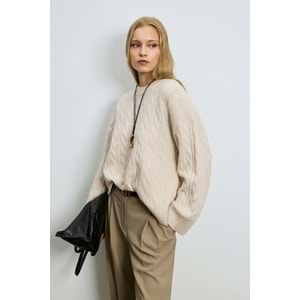 Lufian 122090061 Stella Deve Tüyü Karışımlı Bisiklet Yaka Triko Kazak Kadın Sweatshirt
