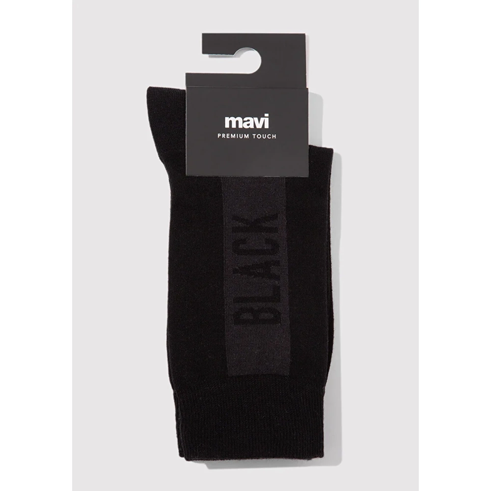 Mavi M0911366-900 Mavi Black Baskılı Soket Unisex Çorap