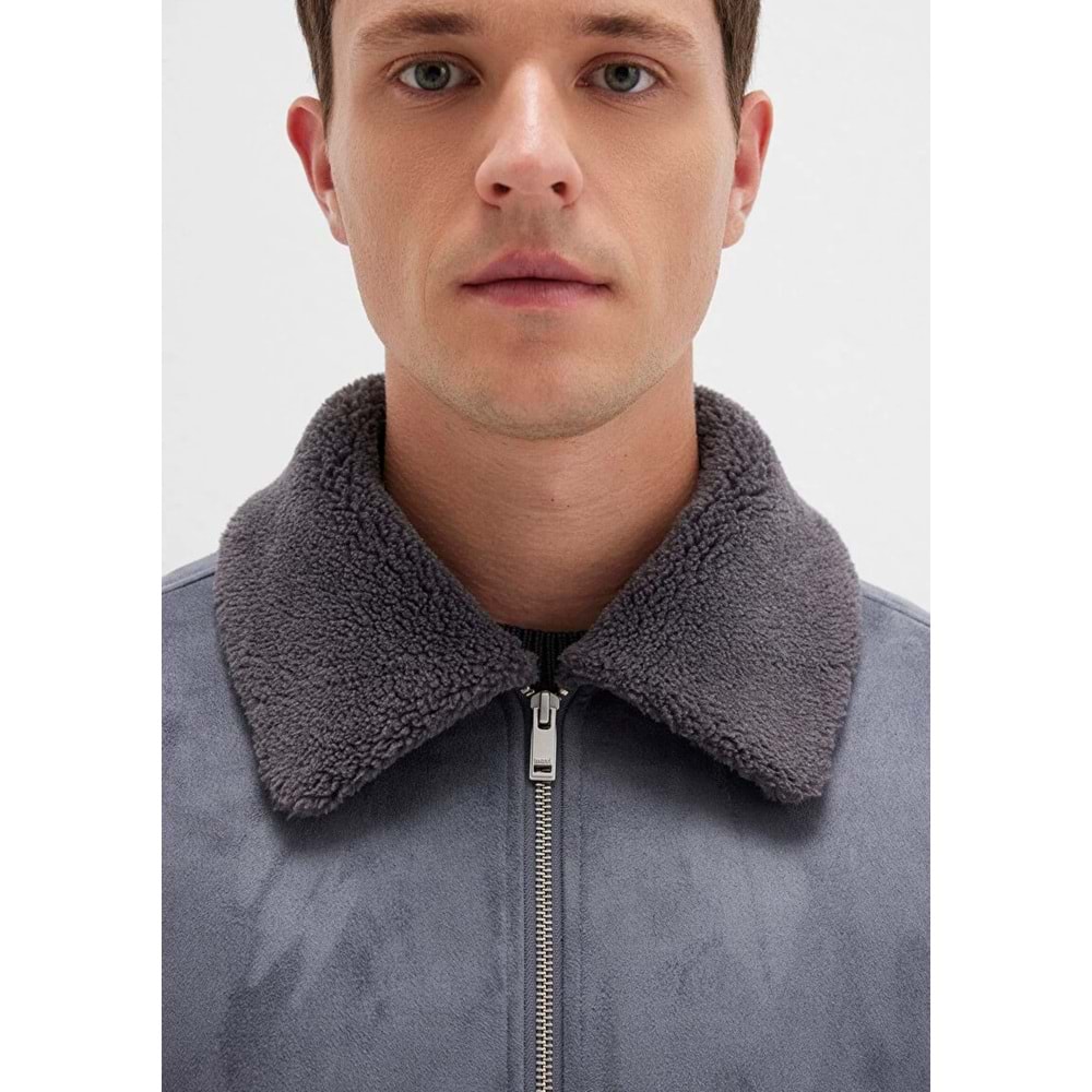 Mavi M0110450-80776 Suni Kürk Detaylı Suni Süet Ceket Erkek Ceket