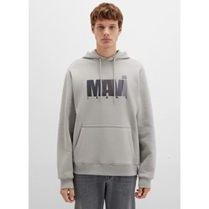 Mavi Jeans 0S10199-70093 Logo Baskılı Erkek Kapüşonlu Sweatshirt