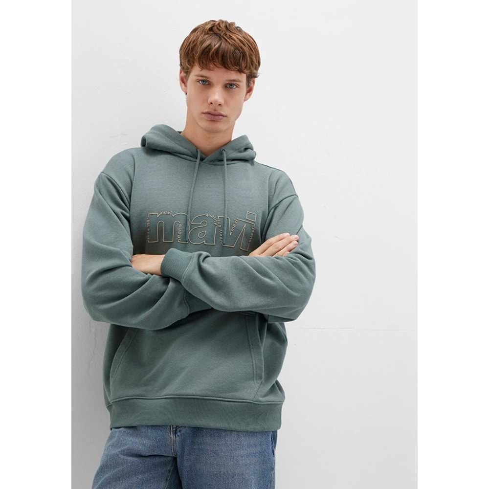Mavi M0S10196-71577 Mavi Logo Baskılı Kapüşonlu Erkek Sweatshirt