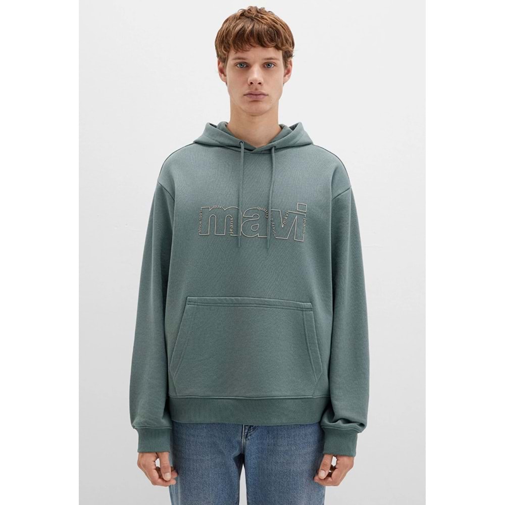 Mavi M0S10196-71577 Mavi Logo Baskılı Kapüşonlu Erkek Sweatshirt